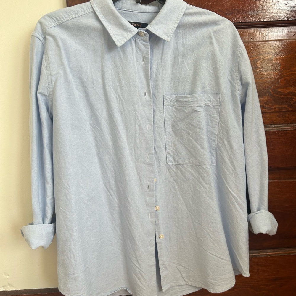 Quinces women’s organic relaxed cotton oxford shirt